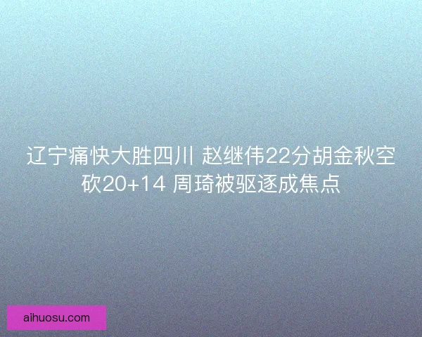 辽宁痛快大胜四川 赵继伟22分胡金秋空砍20+14 周琦被驱逐成焦点